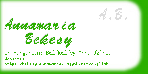 annamaria bekesy business card